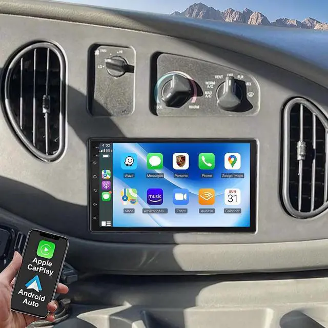 Main image of 7'' Car Stereo Radio for Ford E150 E250 E350 1998 1999 2000 2001 2002 203 2004 2005 2006 2007 2008 with Wireless CarPlay Android Auto, Touch Screen GPS WiFi Bluetooth FM/RDS SWC AHD Backup Camera