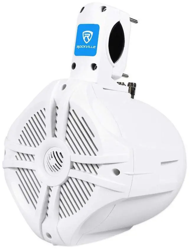 Alt view image 3 of 4 - RWB65W 6.5-in White 2-Way 1000-Watt Marine Wakeboard Tower Speakers, Water and UV Resistant, Swivel Mounting Brackets, for Boats and Outdoor Use, 4-Piece