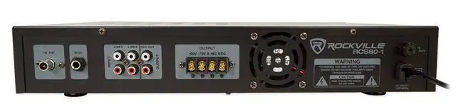 Alt view image 3 of 4 - RCS80-1 Bundle: 60-Watt 70V Bluetooth Commercial Amplifier with USB/SD/FM/Mic Inputs, (8) CCL5T White 5-in 70V Ceiling Speakers for Restaurants, Cafés & Offices, 9-Items