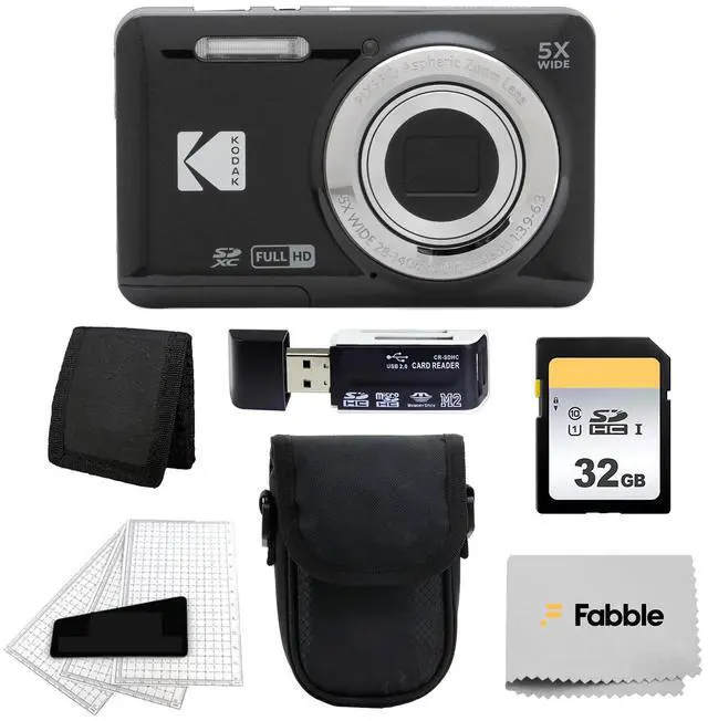 Main image of Kodak PIXPRO FZ55 Digital Camera (Black) + Black Point & Shoot Camera Case + 64GB SD Memory Card + Tri-fold Memory Card Wallet + Hi-Speed SD USB Card Reader + More!