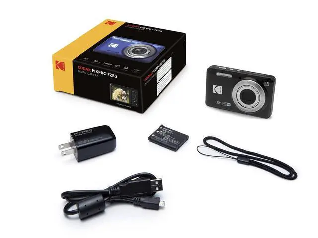 Alt view image 3 of 4 - Kodak PIXPRO FZ55 Digital Camera (Black) + Black Point & Shoot Camera Case + 64GB SD Memory Card + Tri-fold Memory Card Wallet + Hi-Speed SD USB Card Reader + More!