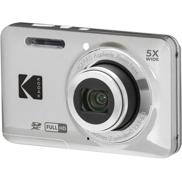 Alt view image 2 of 4 - PIXPRO FZ55-BK 16MP Digital Camera 5X Optical Zoom 28mm Wide Angle 1080P Full HD Video 2.7" LCD Vlogging Camera. Bundle with SD Card and Slinger Camera Bag (Silver)
