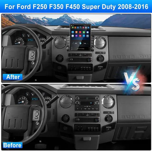 Alt view image 2 of 4 - Car Stereo Radio for Ford F250 F350 F450 Super Duty 2008-2016, 9.7" Touchscreen Android 15 Car Radio Stereo Head Unit with Wireless CarPlay Android Auto GPS Navi SWC FM DSP WiFi Bluetooth Camera Mic