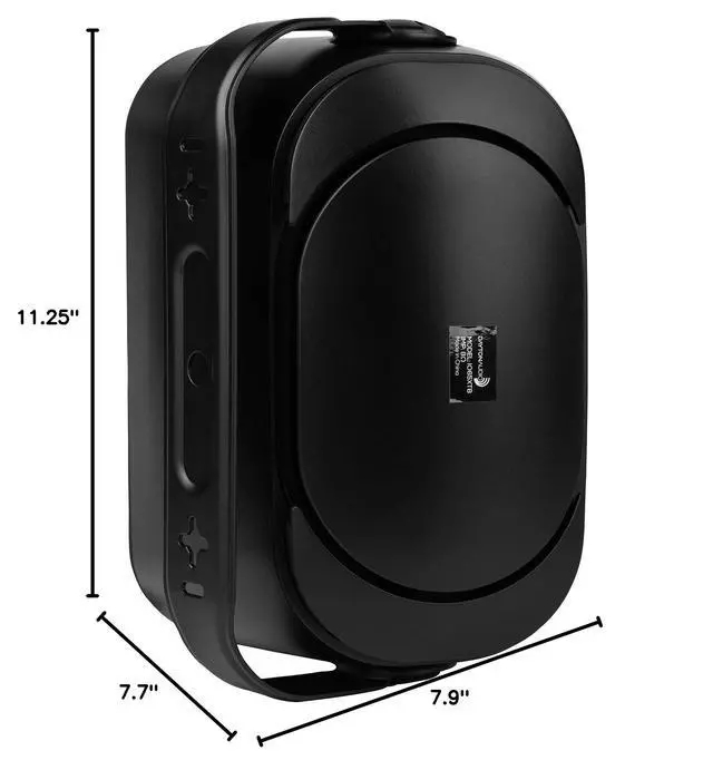 Alt view image 6 of 6 - IO65XTB 6-1/2" IP66 70/100V 8 ohm Indoor/Outdoor 2-Way Speaker Pair w/Radiator Black