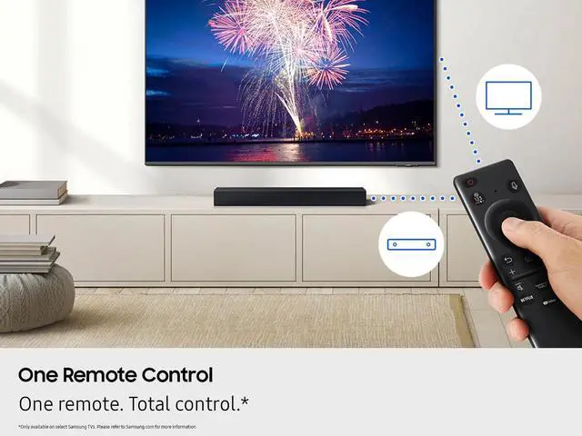 Alt view image 4 of 4 - HW-B400F B-Series Soundbar, 2.0ch with Built-in Woofer, Voice Enhance & Night Mode, Surround Sound Expansion