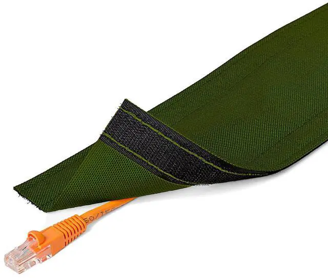 Main image of 3" Wide Dura Race Carpet Cord Cover Cable Protector Hook and Loop Wire Concealer - 50 Feet - Green