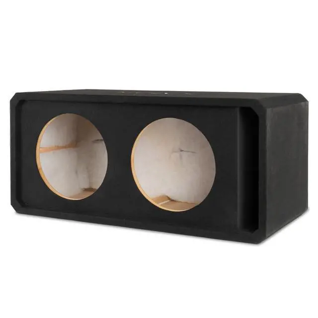 Alt view image 3 of 4 - NE122P Dual 12" Ported Subwoofer Enclosure 3.25 Cu Ft MDF Sub Box with Polyfil, 38Hz Slot Ports, Spring Terminals, Black Carpet Finish