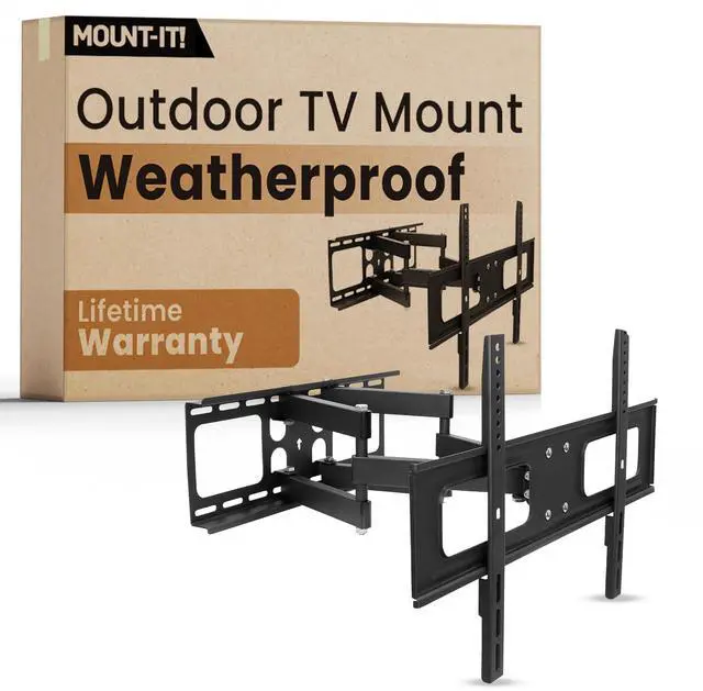 Main image of Outdoor TV Mount Weatherproof, Anti-Rust Anti-Corrosion Outside TV Bracket for Patio, Gazebo and Exterior, Fits 37-80", Heavy Duty Dual Full Motion Arms, VESA Up to 600x400mm, 110 Lbs Limit