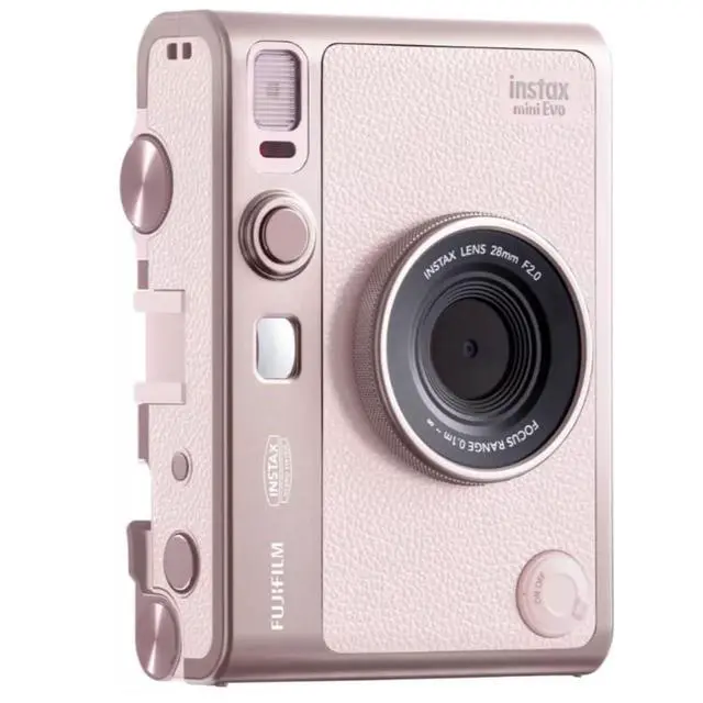 Alt view image 3 of 4 - INSTAX MINI EVO Hybrid Instant Camera | Gentle Rose Bundle with Instax Mini Film | 20 Exposures + 64GB Micro SD Card + Mini Album, Borders, Stickers & Clips + Cleaning Cloth (5 Items)