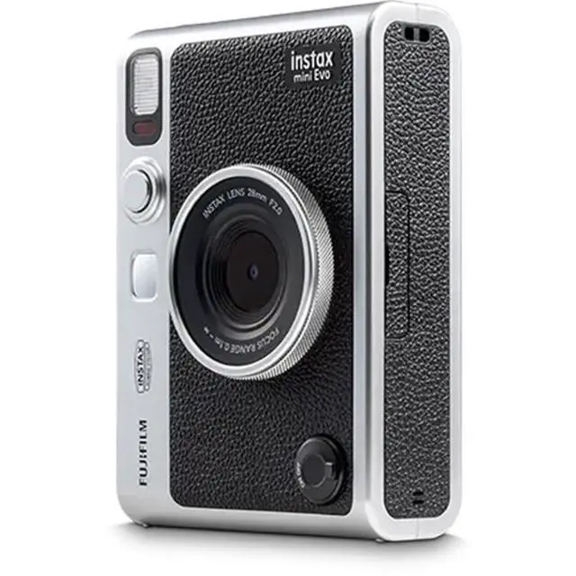 Alt view image 4 of 4 - INSTAX MINI EVO Hybrid Instant Camera | Black Bundle with Instax Mini Film | 20 Exposures + 64GB Micro SD Card + Mini Album, Borders, Stickers & Clips + Cleaning Cloth (5 Items)