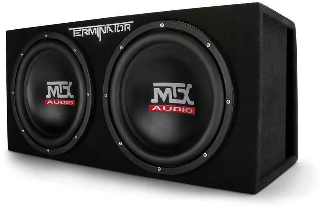 Main image of Audio Dual Subwoofer Vented Enclosure with High Resolution Feature, Aviation Carpet and Floor Standing Mounting Type for Vehicle, Black