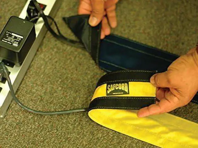 Alt view image 4 of 4 - Carpet Cord Cover 3 Inch Wide 30 Feet Long Black Floor Cord Cover | Durable Cordura Nylon | Carpet Cable Cover | Cord Hider | Cable Protector
