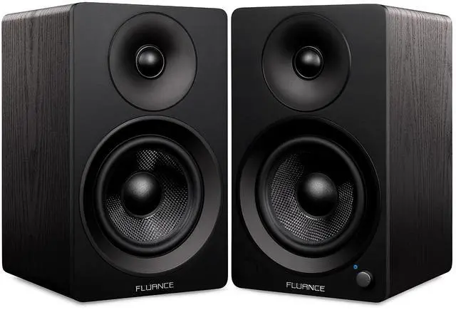 Main image of Ai41 Powered 2-Way 2.0 Stereo Bookshelf Speakers with 5" Drivers, 90W Amplifier for Turntable, TV, PC and Bluetooth 5 Wireless Music Streaming with RCA, Optical & Subwoofer Out (Black Ash)