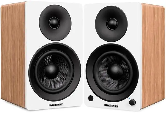 Main image of Ai41 Powered 2-Way 2.0 Stereo Bookshelf Speakers with 5" Drivers, 90W Amplifier for Turntable, TV, PC and Bluetooth 5 Wireless Music Streaming with RCA, Optical & Subwoofer Out (Lucky Bamboo)