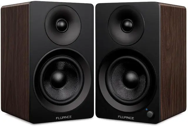 Main image of Ai41 Powered 2-Way 2.0 Stereo Bookshelf Speakers with 5" Drivers, 90W Amplifier for Turntable, TV, PC and Bluetooth 5 Wireless Music Streaming with RCA, Optical, Subwoofer Out (Natural Walnut)
