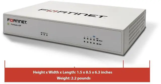 Alt view image 3 of 4 - FortiGate-40F Firewall Appliance - 5 Gigabit Ethernet RJ45 Ports, Ideal for Small Businesses (Appliance Only, No Subscription) (FG-40F)