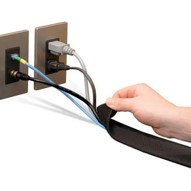 Alt view image 2 of 4 - 5" Wide Dura Race Carpet Cord Cover Cable Protector Hook and Loop Wire Concealer - 25 Feet - Black