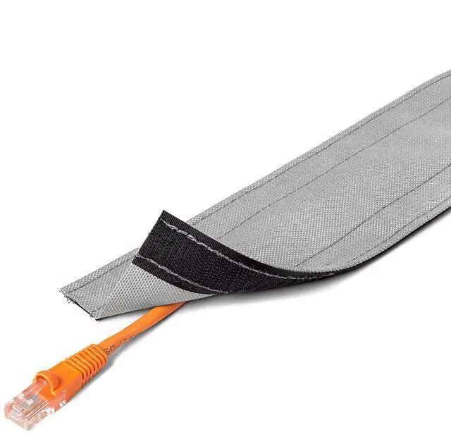 Main image of 5" Wide Dura Race Carpet Cord Cover Cable Protector Hook and Loop Wire Concealer - 25 Feet - Gray