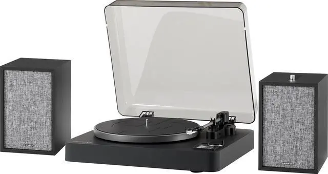 Main image of KT300B Fully Automatic Belt-Drive Bluetooth Turntable Record Player with S200A Stereo Speakers, Black