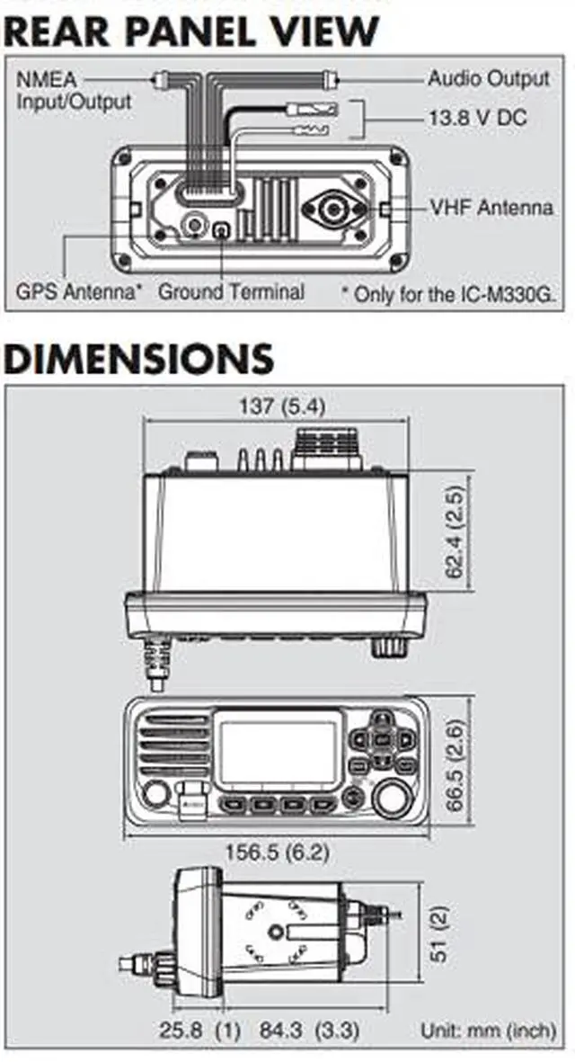 Alt view image 2 of 2 - IC-M330 Ultra Compact VHF Marine Transceiver Without GPS - White