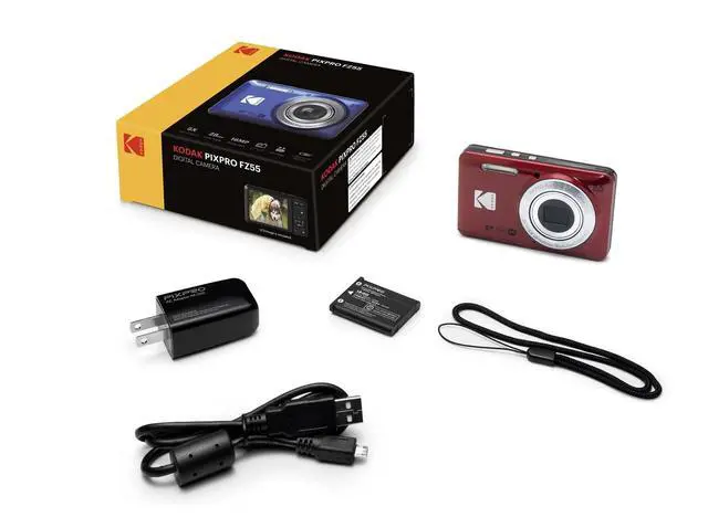Alt view image 3 of 4 - Kodak PIXPRO FZ55 Digital Camera (Red) + 32GB Memory Card + Point and Shoot Camera Case + Extendable Monopod + Lens Cleaning Pen + LCD Screen Protectors + Table Top Tripod Ultimate Bundle