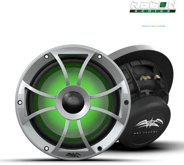 Main image of Recon 8-S RGB | High Output Component Style 8" Marine Coaxial Speakers with Silver Grille and RGB Backlighting