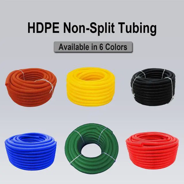 Alt view image 4 of 4 - Flexible Polyethylene HDPE Non-Split Corrugated Wire Loom Tubing (Red, 2" Dia. x 100 ft)
