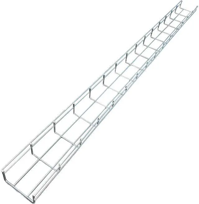 Main image of Cable Tray - 5 Feet Long x 4" W x 2 H - 10 Pcs Bulk Pack - Wire Mesh Tray Cable Management Rack Cords Organizer Cable Basket, Zinc Plated Steel NEC Approved for Network, Fiber Optic
