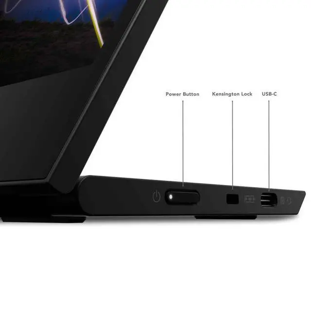 Alt view image 4 of 6 - ThinkVision M15 15.6" Full HD WLED LCD Monitor - 16:9 - Raven Black