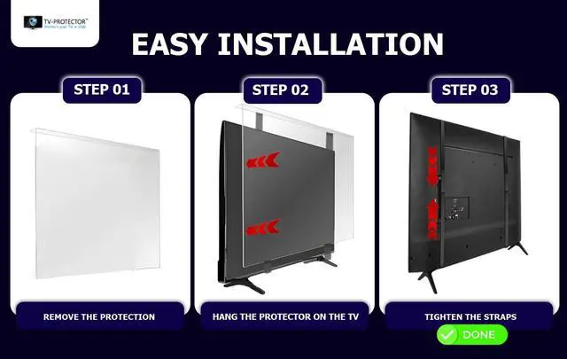 Alt view image 4 of 4 - 47-48 inch TM TV Screen Protector for LCD, LED, OLED and QLED 4K HDTV