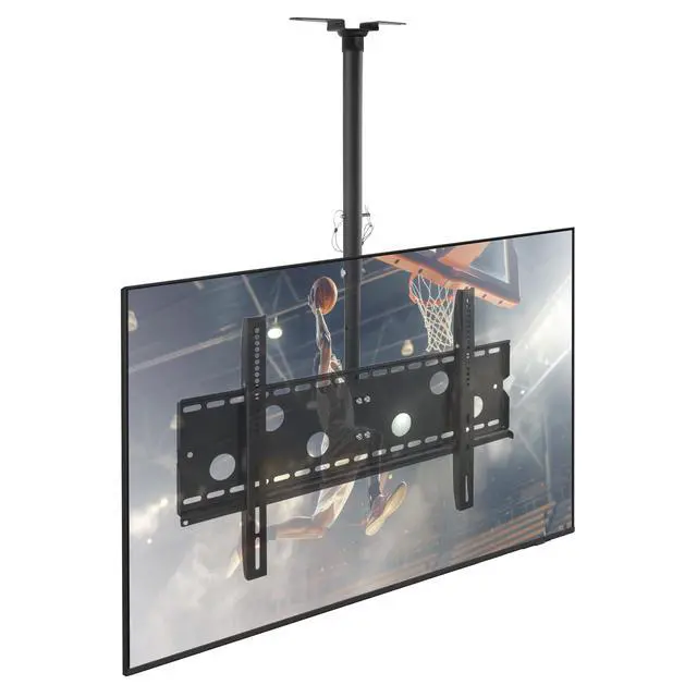 Alt view image 2 of 4 - Ceiling TV Mount for 3286 Inch TVs Full Motion Swivel, Tilt & Height Adjustable Bracket Heavy-Duty Steel, 175 lb Capacity, VESA 800x450 Ideal for Home & Commercial Installations