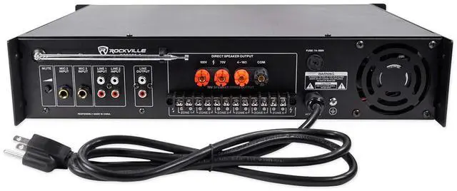 Alt view image 2 of 4 - RCS350-6 350W 6 Zone 70V Commercial Amplifier, Bluetooth, USB, Optical, Rack Mount, for Restaurants and Offices