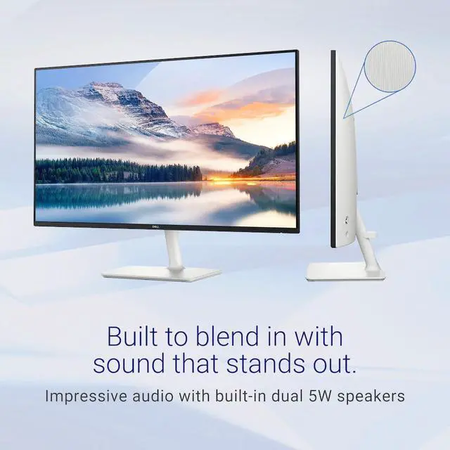 Alt view image 4 of 4 - 24" IPS FHD Computer Monitor, 100Hz Refresh Rate, Integrated Dual 5W Speakers, 99% sRGB Color Gamut, 1500:1 Contrast Ratio, 2 x HDMI Ports, Ultra-Thin Bezel, Ash White