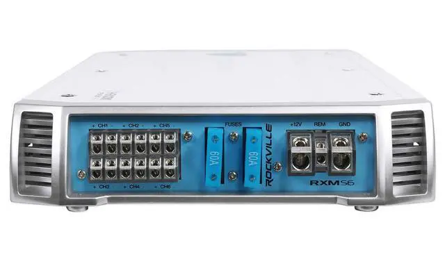 Alt view image 3 of 4 - RXM-S6 2600W Peak/660W RMS 6-Channel Marine Amplifier, PA Microphone, Waterproof Design, Bass Remote for Boats and Marine Audio