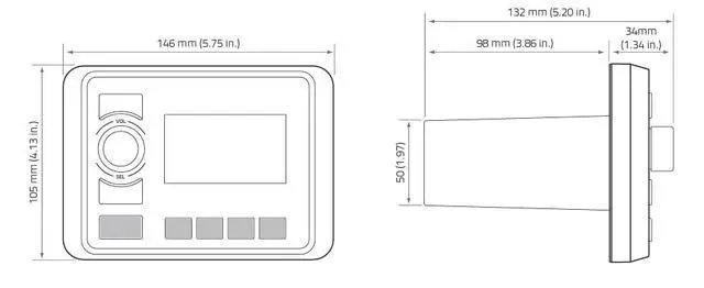 Alt view image 2 of 2 - HMR-20 Marine Digital Media Receiver 2-Zone Receiver 3" Color Display AM/FM/USB/Bluetooth, 50 W x 4