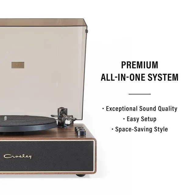 Alt view image 2 of 4 - CR6046A-WAGL Stave 2-Speed Bluetooth Record Player Turntable with Built-in Speakers, Walnut