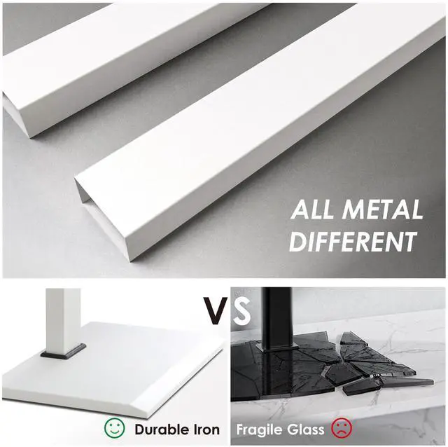 Alt view image 2 of 4 - Iron Base Universal Floor TV Stand with Swivel Mount Space Saving for 50-85 Inch LED LCD OLED Plasma Flat Panel or Curved Screen TVs