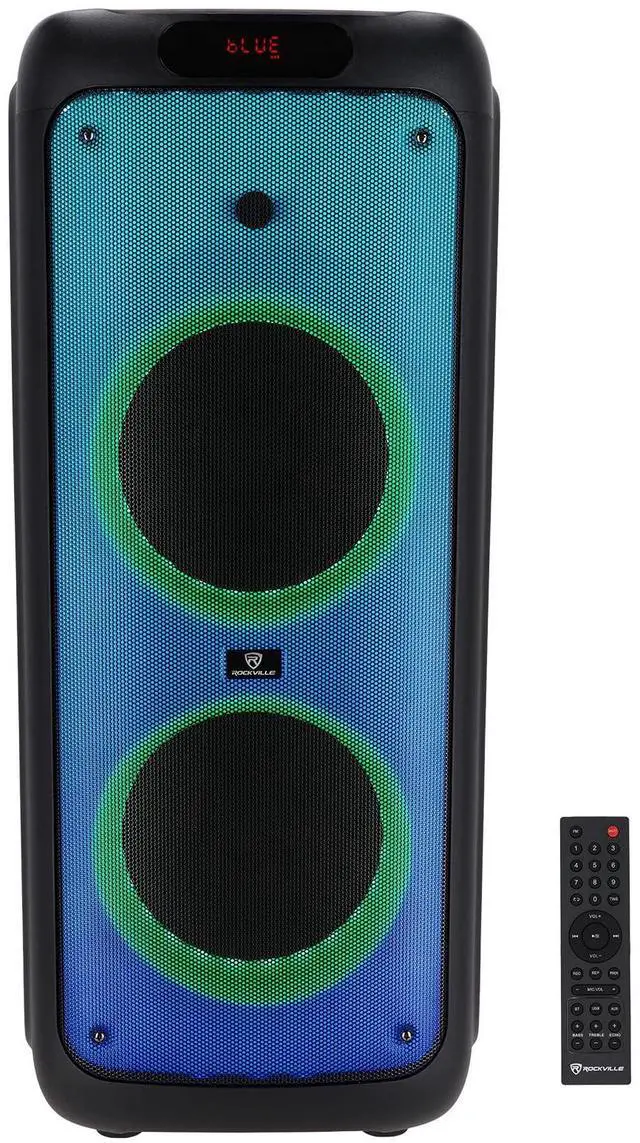Main image of Bass Party 10 V2 Dual 10" 2000W Battery Powered Portable Bluetooth Speaker, LED Lights, Long Battery Life, for Parties and Outdoor Events