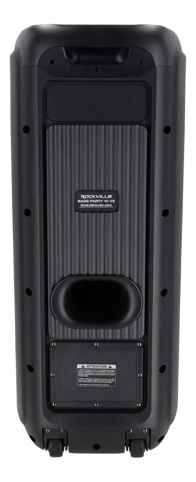 Alt view image 3 of 4 - Bass Party 10 V2 Dual 10" 2000W Battery Powered Portable Bluetooth Speaker, LED Lights, Long Battery Life, for Parties and Outdoor Events