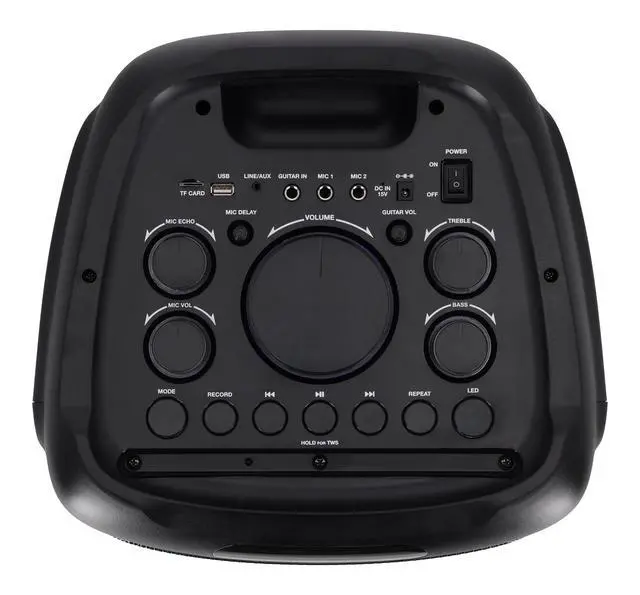 Alt view image 4 of 4 - Bass Party 10 V2 Dual 10" 2000W Battery Powered Portable Bluetooth Speaker, LED Lights, Long Battery Life, for Parties and Outdoor Events