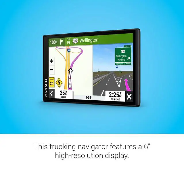 Alt view image 3 of 4 - Garmin dzl OTR610, Large, Easy-to-Read 6' GPS Navigator, Custom Truck Routing, High-Resolution Birdseye Satellite Imagery, Directory of Truck & Trailer Services
