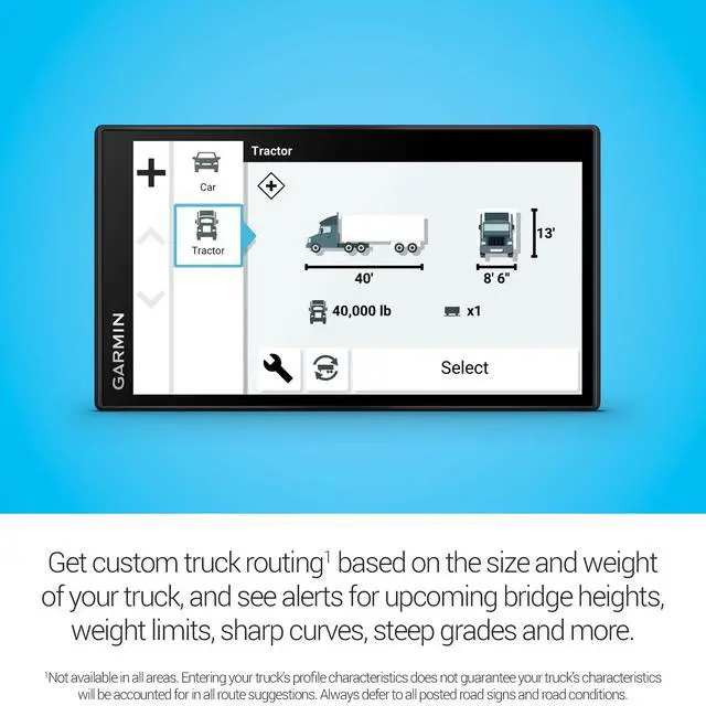 Alt view image 4 of 4 - Garmin dzl OTR610, Large, Easy-to-Read 6' GPS Navigator, Custom Truck Routing, High-Resolution Birdseye Satellite Imagery, Directory of Truck & Trailer Services
