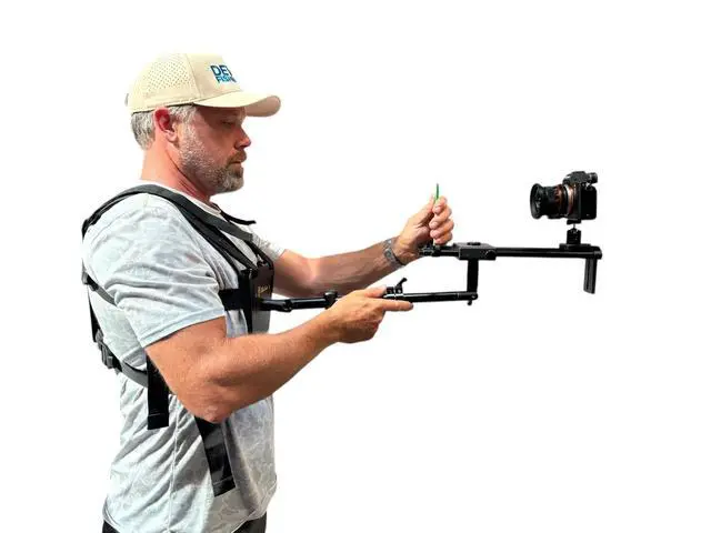 Alt view image 2 of 4 - SNC 500 360° Rotating Snorricam Camera Rig for POV Filmmaking Body-Mounted Stabilizer for DSLR/Mirrorless Cameras Adjustable Fit, Modular Mounting, Action Scene & Music Video Shots