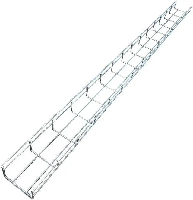 Main image of Cable Tray- 5 Feet Long - 4" Width, 2 Depth Wire Mesh Tray Cable Management Rack Cords Organizer Cable Basket, Zinc Plated Steel NEC Approved for Network, Fiber Optic, Cabling