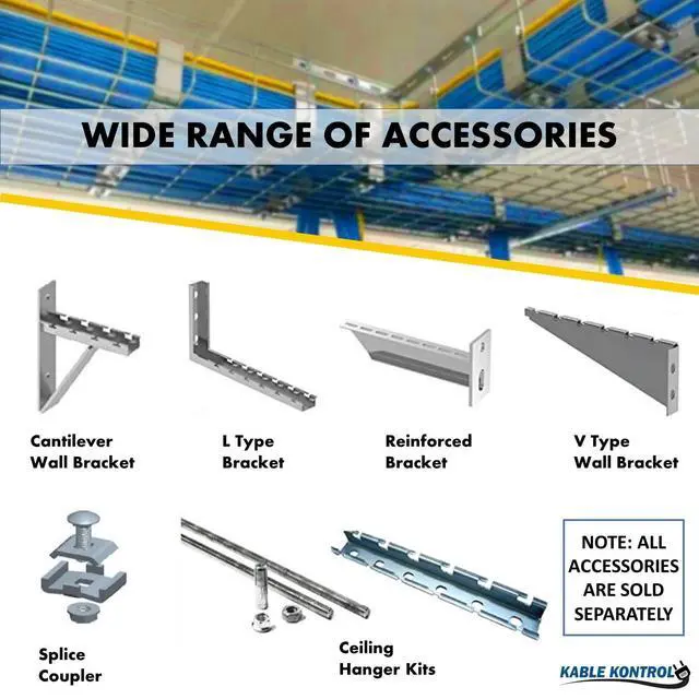 Alt view image 4 of 4 - Cable Tray- 5 Feet Long - 4" Width, 2 Depth Wire Mesh Tray Cable Management Rack Cords Organizer Cable Basket, Zinc Plated Steel NEC Approved for Network, Fiber Optic, Cabling