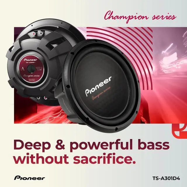 Alt view image 2 of 4 - TS-A301D4 - Powerful 12-inch Subwoofer, 1600 Watts Peak Power, Dual 4 Ohm Voice Coil for Powerful Bass