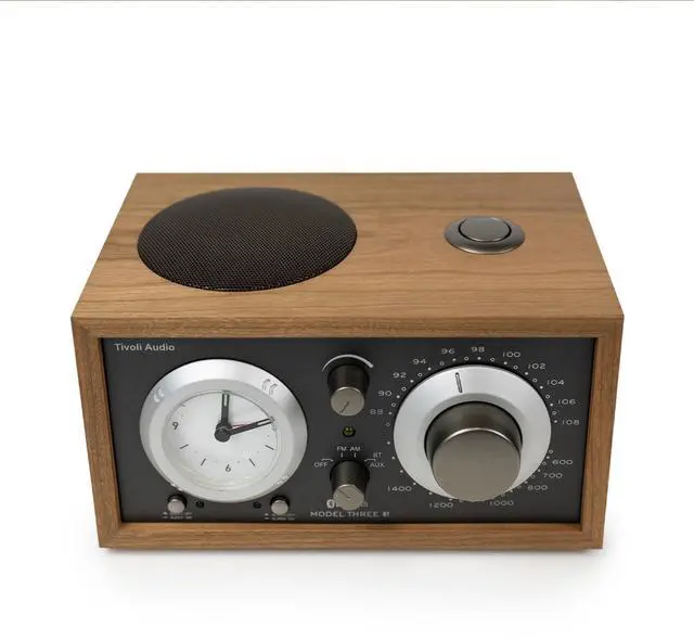 Alt view image 5 of 6 - Model Three Bluetooth Clock Radio with USB-A & USB-C Charging Ports (Cherry/Metallic Taupe)