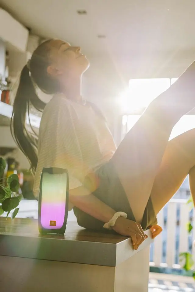 Alt view image 2 of 6 - Pulse 4 Waterproof Portable Bluetooth Speaker with Light Show - Black