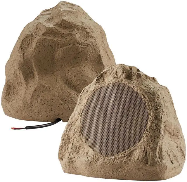 Main image of 2R6S Outdoor Sandstone 6.5" Rock 2 Speaker Set for Deck Pool Spa Yard Garden
