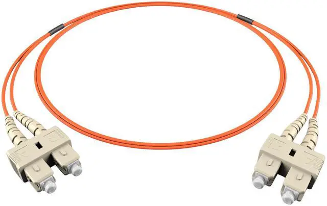Main image of FiberCablesDirect OM1 Multimode Fiber Patch Cable | Length Options 0.5M300M | SC SC | 125M (410.10ft) | Duplex 62.5/125µm | 1Gb Ethernet | Orange OFNR PVC